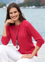 Pullover mit Ajourmuster ROT