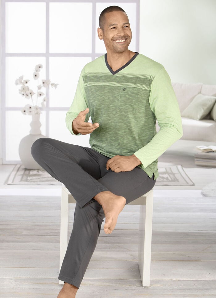 Hajo Klimakomfort Schlafanzug mit V-Ausschnitt 