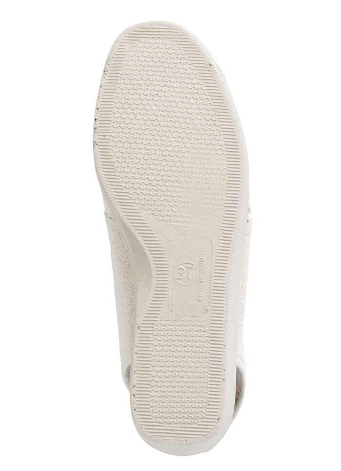 ELENA EDEN Sandale aus luftigem Meshmaterial und Textil mit Metallicschimmer HELLBEIGE