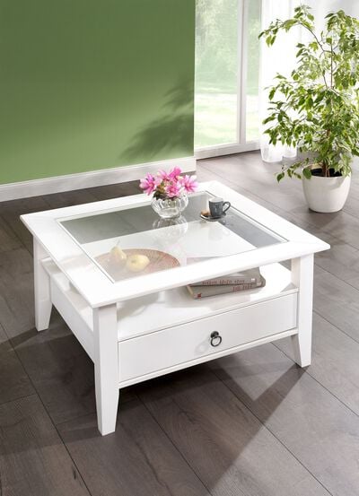 Massivholz Couchtisch im Landhaus-Stil 