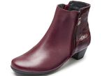 ELENA EDEN, elegante Damen-Stiefeletten, Weite G, mit herausnehmbarem Fu&szlig;bett BURGUND