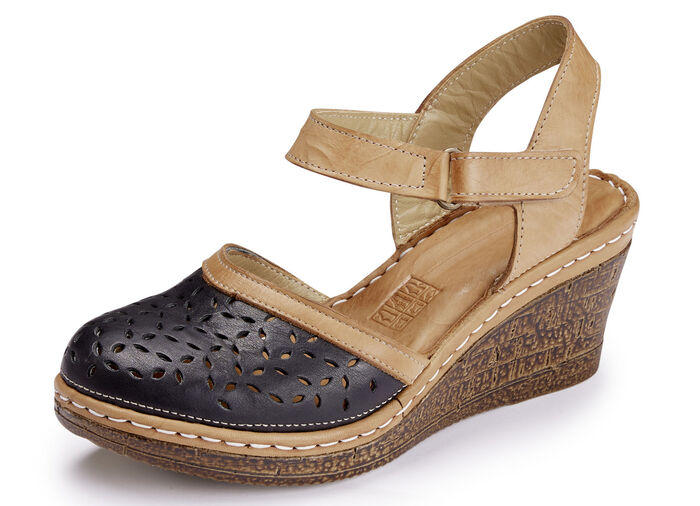 Gemini Sandalette aus perforiertem Rind-Nappaleder SCHWARZ