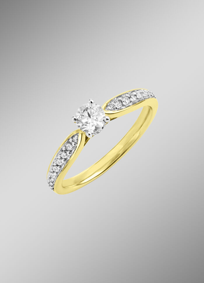 Edler Damenring mit Brillanten und Diamanten 