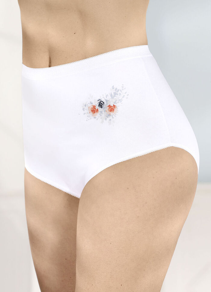 Fünferpack Slips mit Blumemotiv 