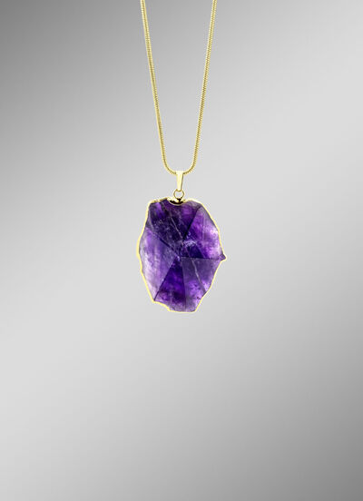 Echt Amethyst Anhänger mit Kette 
