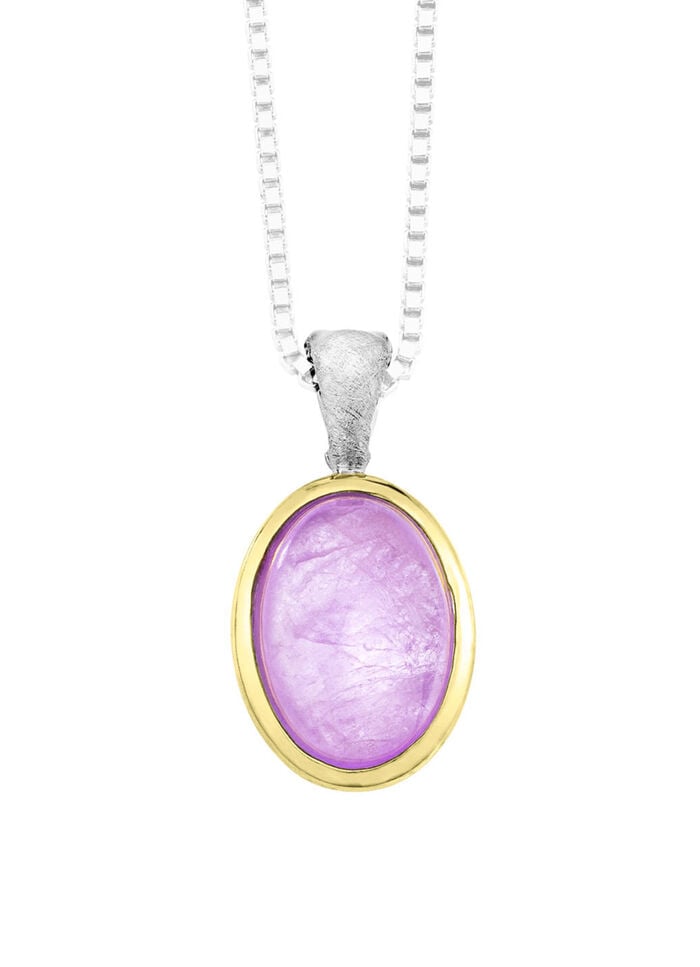 Anhänger in Bicolor mit Milky-Kunzit 