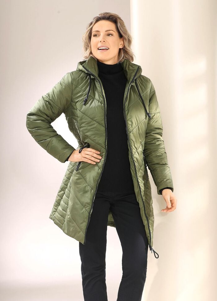 Kurzmantel mit 2-Wege-Rei&szlig;verschluss KHAKI