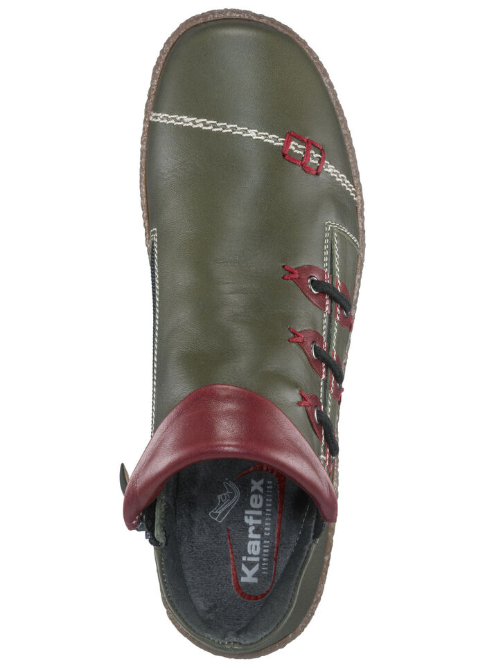 Bootie aus Nappaleder mit dekorativem Elastikeinsatz TANNE-BORDEAUX