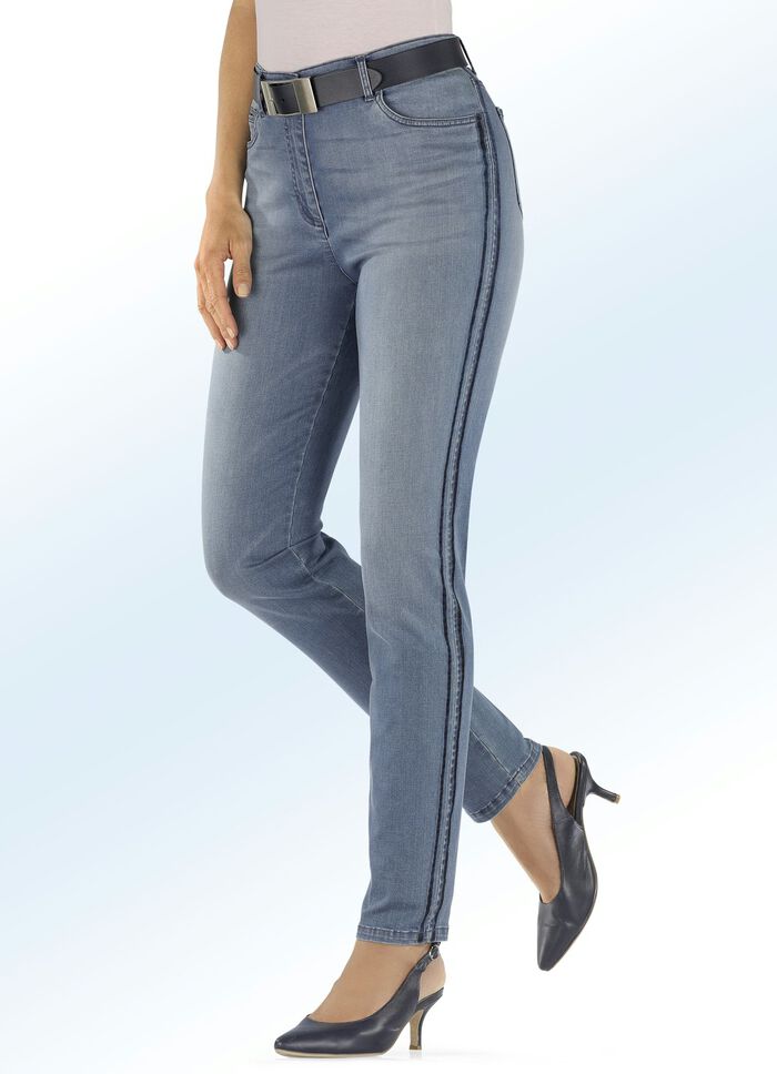Jeans mit angesagtem Galonstreifen JEANSBLAU