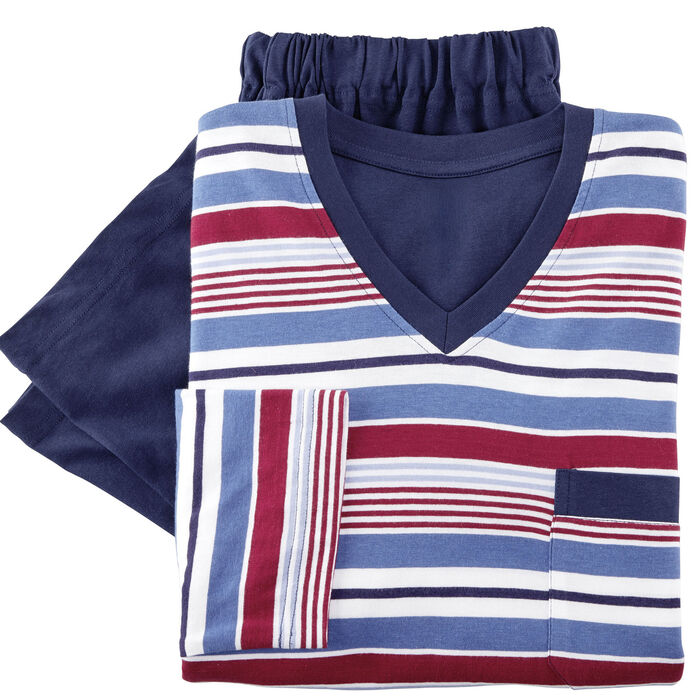 Zweierpack Schlafanzüge mit V-Ausschnitt und offenen Abschlüssen 