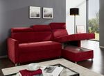 Polsterecke mit Schlaffunktion und Bettkasten ROT