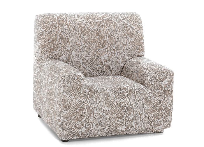 Pflegeleichte Stretchbez&uuml;ge in Schlangenoptik CREME