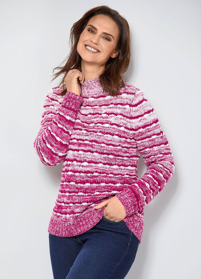 Pullover in weichem Griff PINK-ROS&Eacute;-ECRU