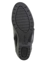 ELENA EDEN Schn&uuml;r-Stiefelette mit umschlagbarem Lammfellkragen SCHWARZ