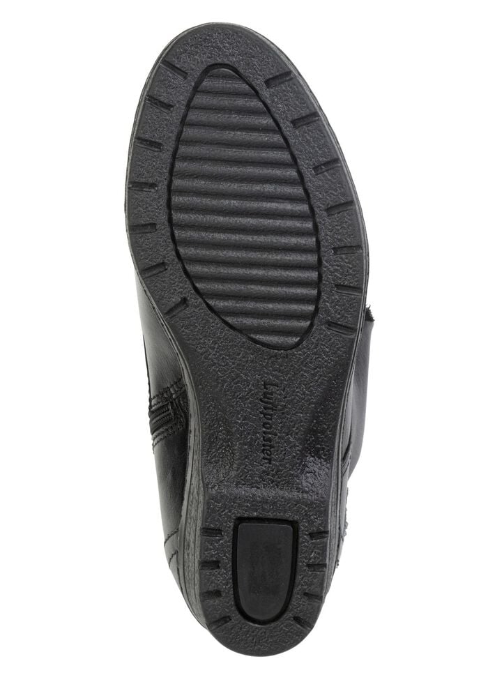 ELENA EDEN Schn&uuml;r-Stiefelette mit umschlagbarem Lammfellkragen SCHWARZ