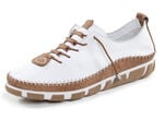 Gemini, leichte Damen-Schnürschuhe, Weite G, mit herausnehmbarem Fußbett WEISS-BRAUN