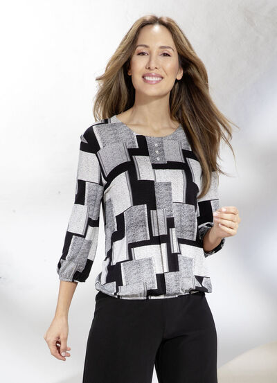 Shirt-Tunika mit Schmuckknöpfen 