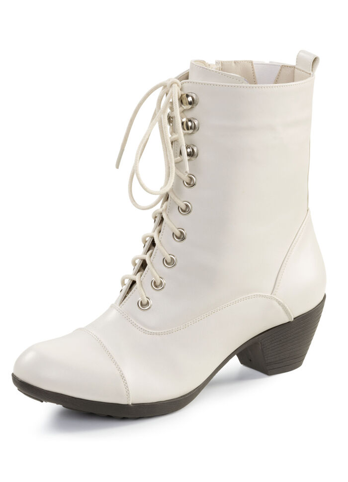 Andrea Conti, modische Damen-Stiefeletten, Winterschuhe, mit Reißverschluss ECRU