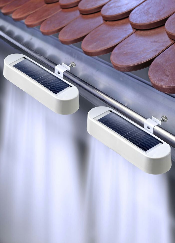 Dachrinnenleuchten, 2er-Set, mit stabiler Halterung 