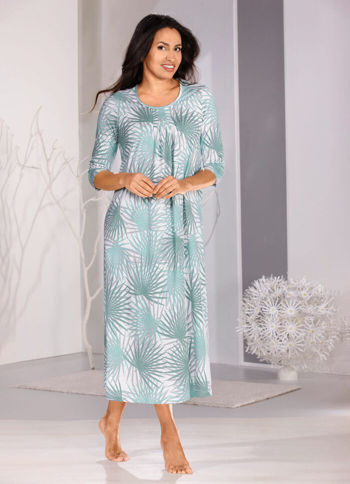 Nachthemd, kn&ouml;chellang und 3/4 lange &Auml;rmel 