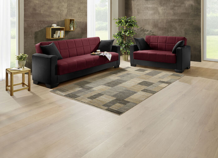 Moderne Polstermöbel  SCHW.-BORDEAUX