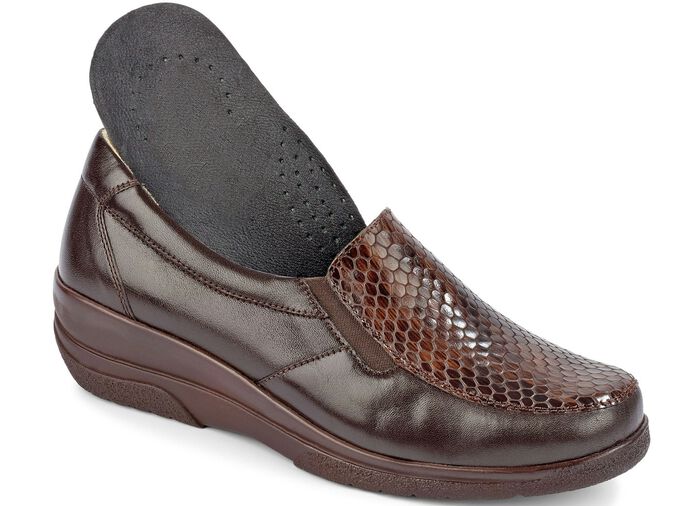 Gemini Slipper mit exotischer Reptilpr&auml;gung BRAUN