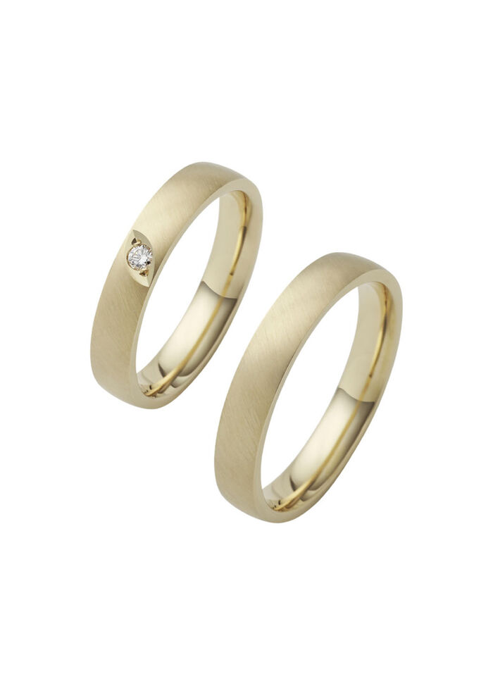 Satinierter Trauring aus Gold 