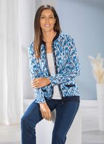 Shirtjacke mit Kontrastblende 