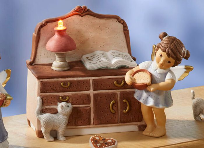 Lebkuchenb&auml;ckerei-Szene aus Porzellan 