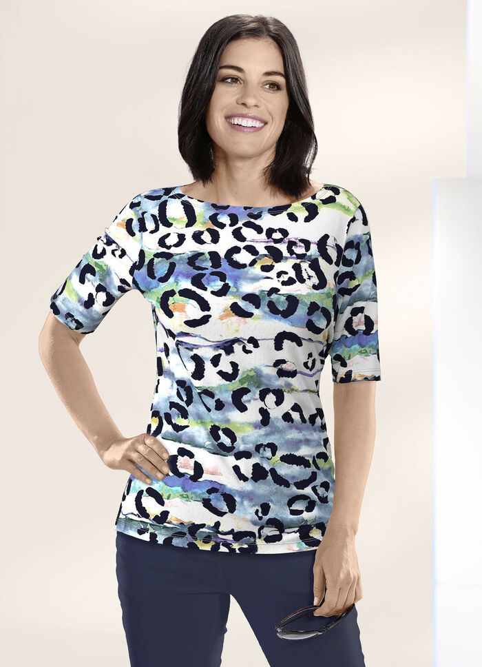 Shirt mit U-Boot-Ausschnitt  