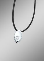 Anh&auml;nger mit lupenreinem Brillant und Lederhalsband 