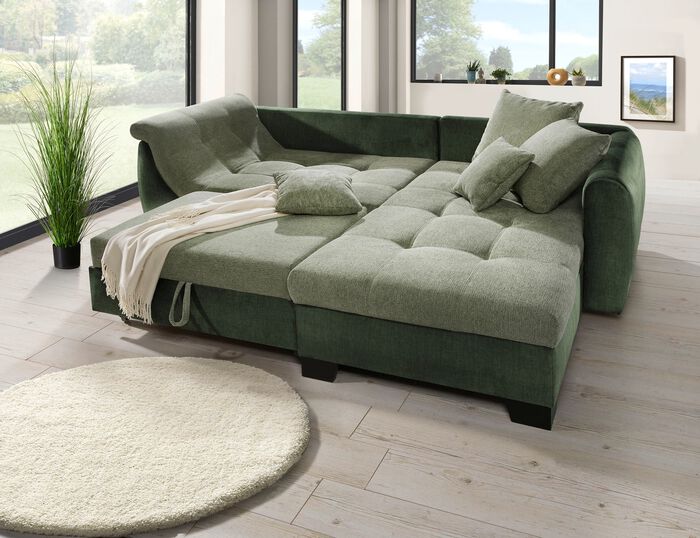Bequeme Polsterecke mit Bettfunktion 