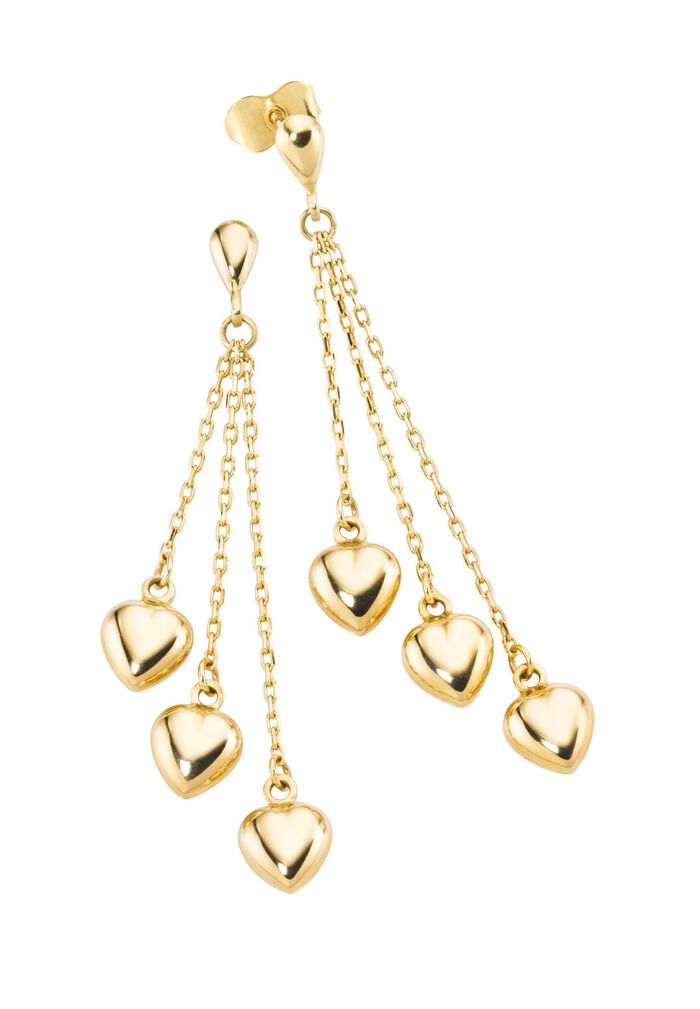 S&uuml;&szlig;e Herz-Ohrstecker aus Gold 
