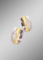 Klappcreolen in Bicolor mit synth. Zirkonia 