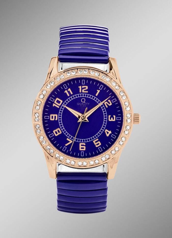 Moderne Quartz-Damenuhr mit Metallgehäuse 