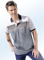 Poloshirt in 3 Farben MARINE-ECRU