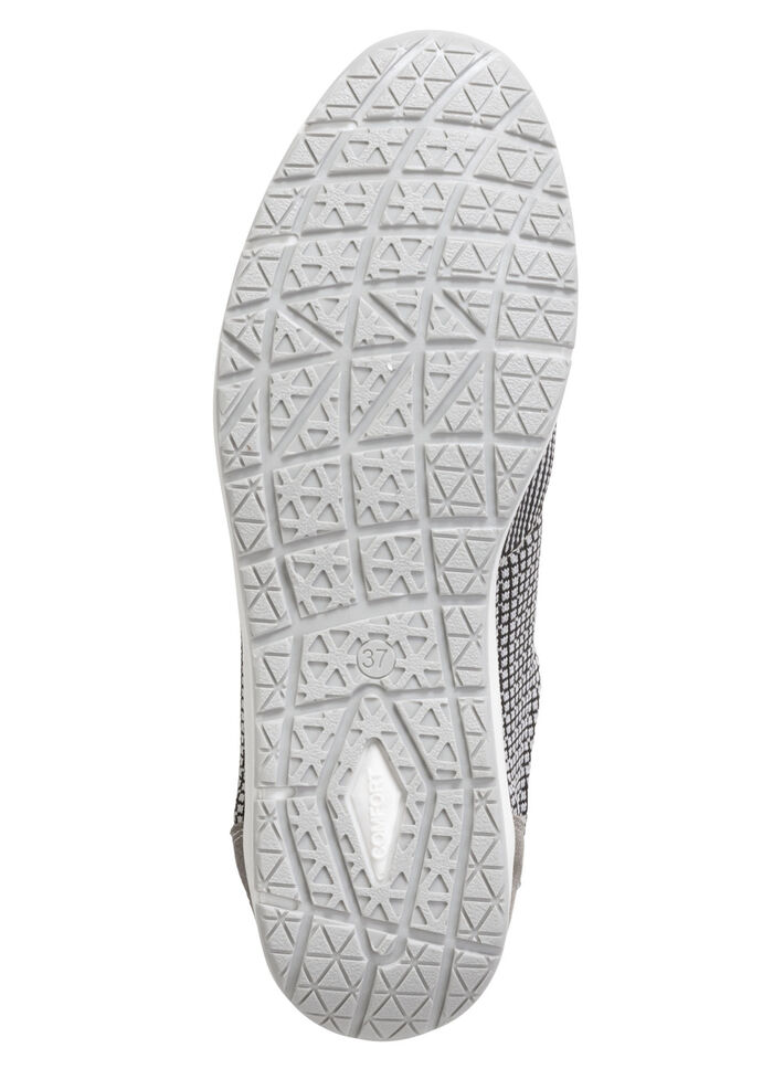 ELENA EDEN Schnürschuh mit Leder-Besätzen SCHWARZ-WEISS-TAUPE