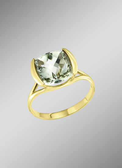 Zeitlose Eleganz: Damenring mit echt grünem Amethyst 