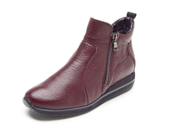 Waldläufer, bequeme Damen-Stiefeletten, Weite H, aus Hirschleder BURGUND