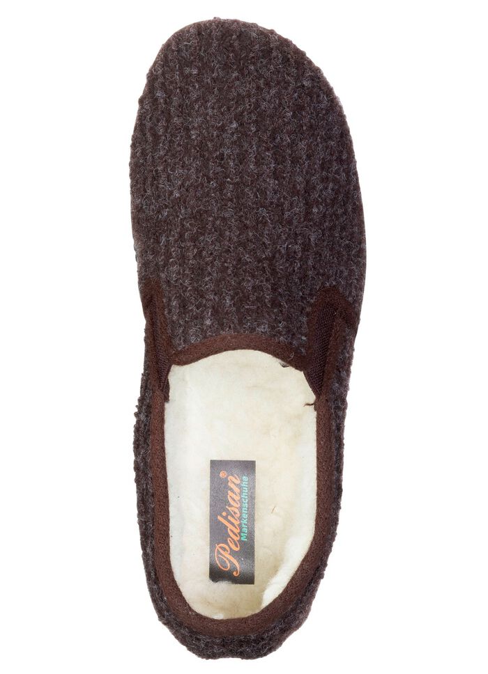 Gef&uuml;tterte Herren-Hausschuhe, mit Schurwolle 