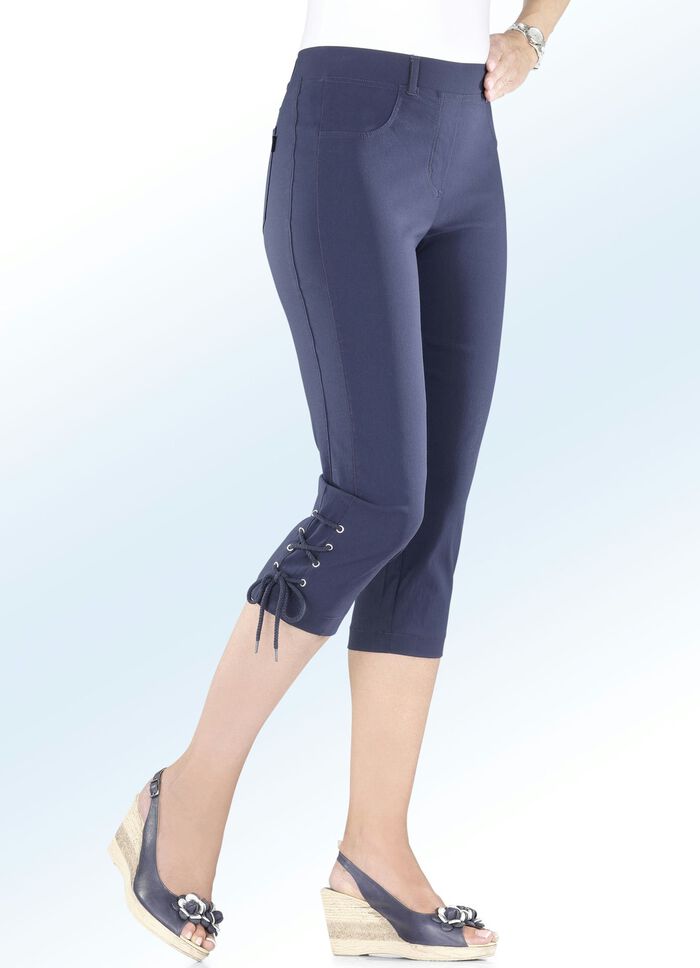 Caprihose mit raffinierter Schn&uuml;rrung MARINE