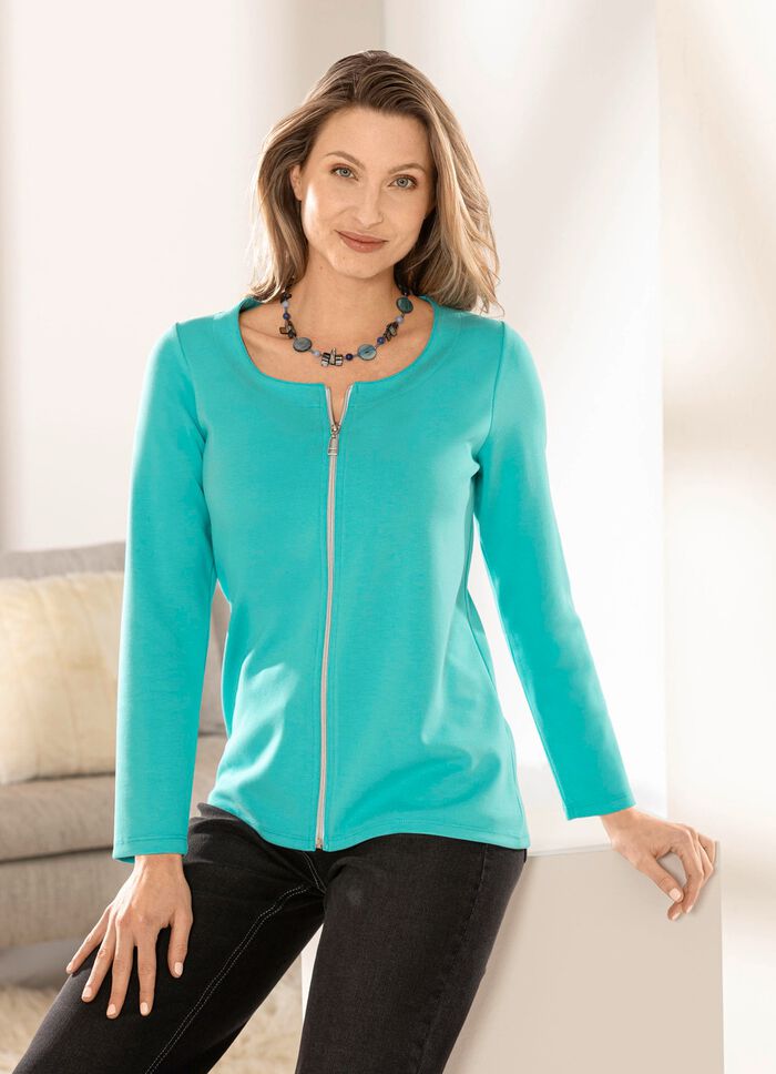 Shirtjacke mit durchgehendem Rei&szlig;verschluss 