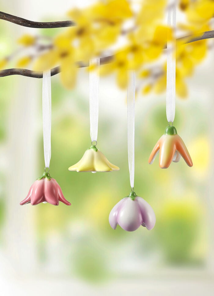 Blumengl&ouml;ckchen aus Keramik, 4er-Set 