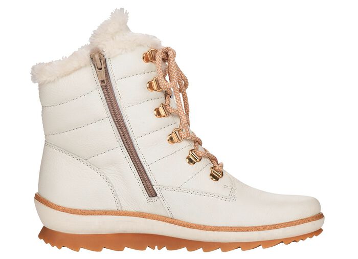 Remonte, gef&uuml;tterte Damen-Stiefeletten, Winterschuhe, Weite G, mit Lammwolle NATURWEISS