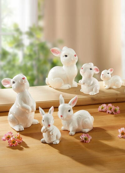 Hasenfiguren aus Keramik 
