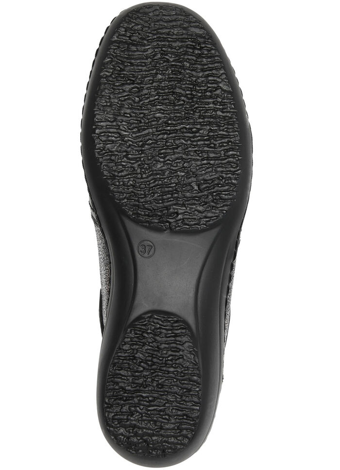 ELENA EDEN, bequeme Damen-Slipper, Weite H, mit herausnehmbarem Fußbett SCHWARZ