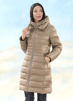 Daunen-Kurzmantel mit Rei&szlig;verschlussleiste 