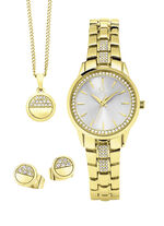 Goldfarbenes Damenuhrset 3-tlg. 