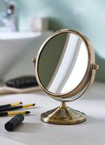 Kosmetik-Spiegel mit stabilem Metallgeh&auml;use GOLD