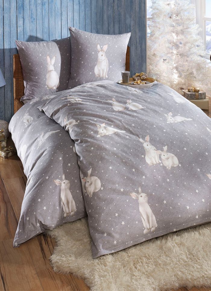 Edel-Feinbiber Bettw&auml;sche-Garnitur aus Baumwolle 